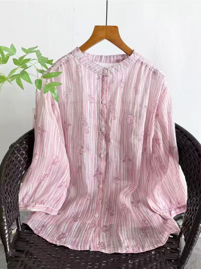 Linen Shirt Breathable - Women's Original Luxury Brand Clothing 100%