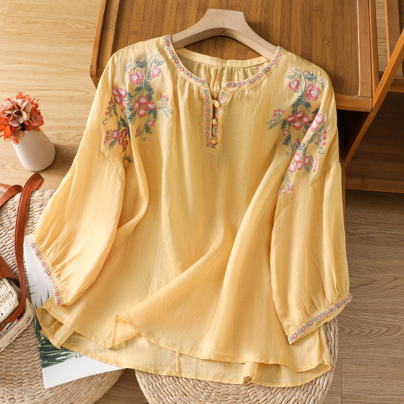 Chinese Style Women's Clothing - đánh giá và giá Linen Shirt Breathable