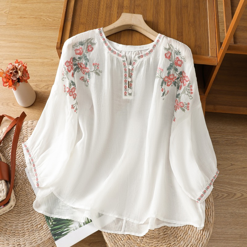 Chinese Style Women's Clothing - đánh giá và giá Linen Shirt Breathable