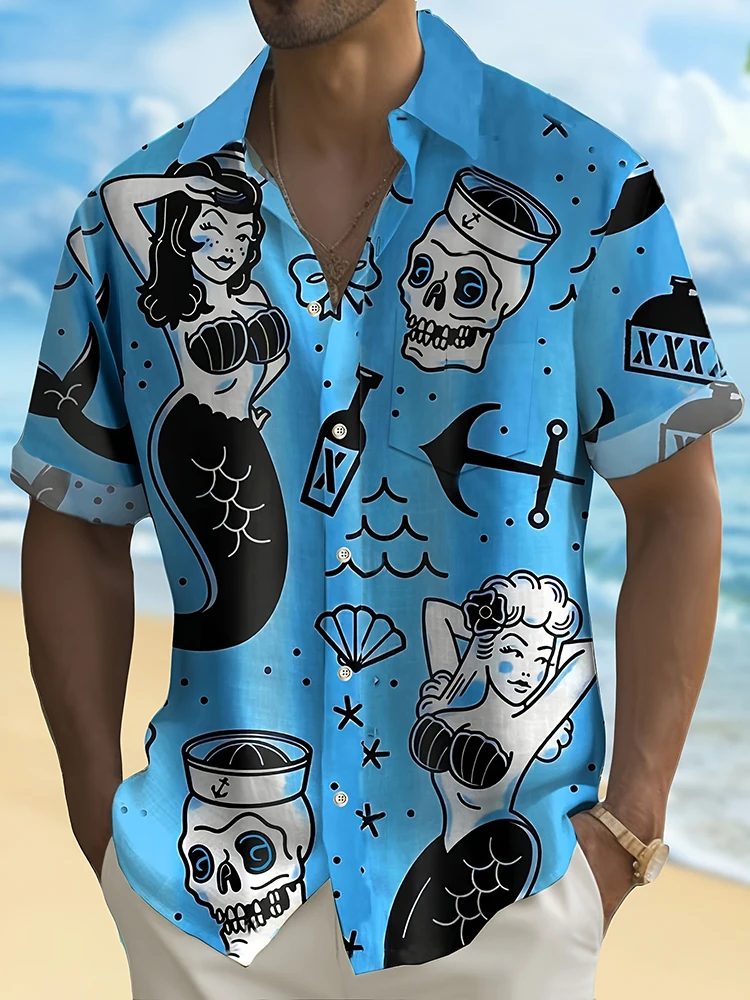 Summer Men's Fashion Casual So - đánh giá và giá Resort Shirt Floral